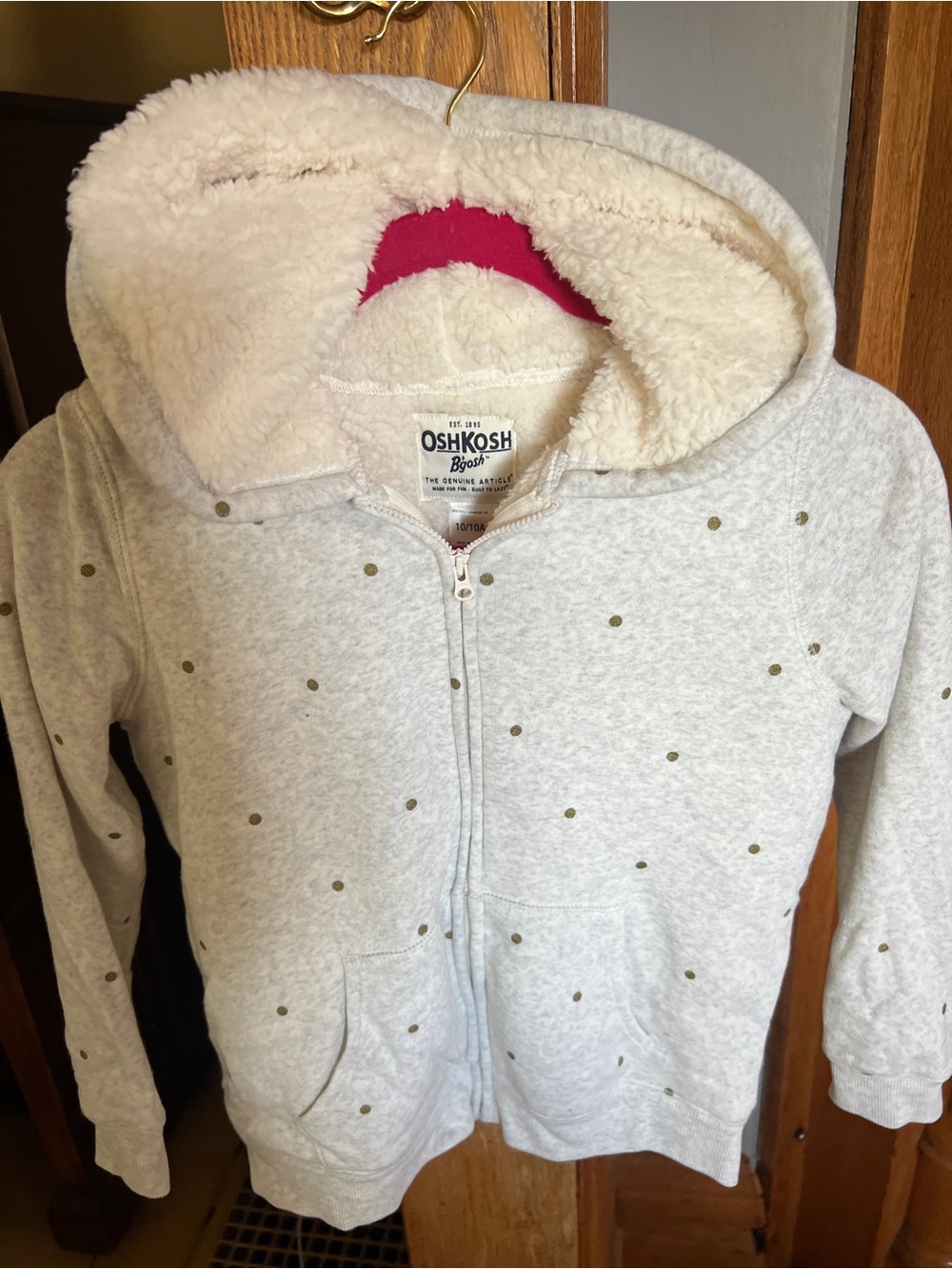 OshKosh B'gosh Cream Heather Zip Hoodie and matching sweat pants joggers